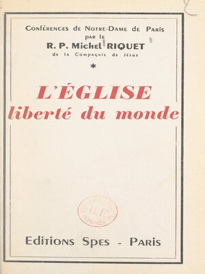 cover image of L'Église, liberté du monde
